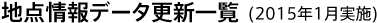 地点情報データ更新一覧(2015年1月実施)