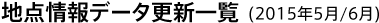 地点情報データ更新一覧(2015年5月/6月)