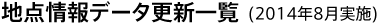 地点情報データ更新一覧(2014年8月実施)