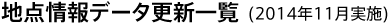 地点情報データ更新一覧(2014年11月実施)